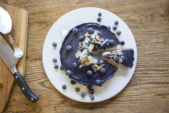 Blueberry Coconut Raw Cheesecake